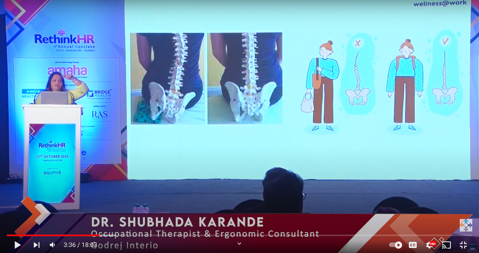 Ergonomics Expert Dr. Shubhada Karande Explaining About Wellness at workplace | RethinkHR 2023